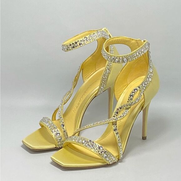 Alexander McQueen Crystal Satin Ankle-Cuff Cocktail Sandals size 36 - Picture 2 of 14